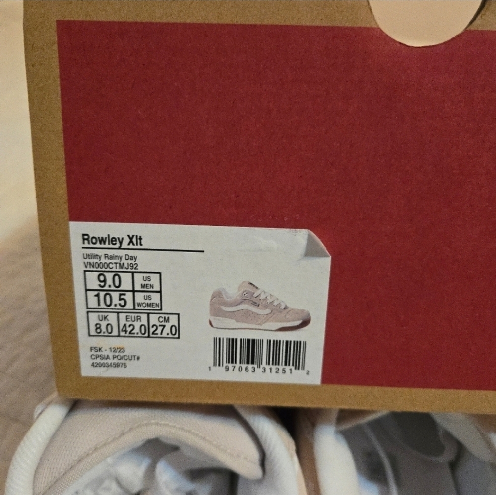 Vans Rowley XLT Skate Suede Men 9 Rainy Day Tan and White Y2K Retro 092025 - Picture 8 of 8
